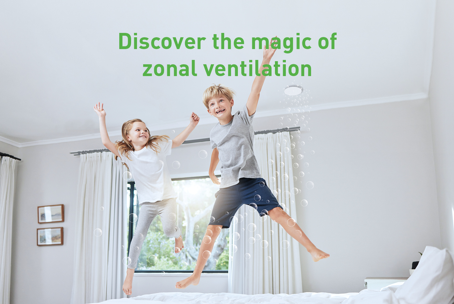 Zonal ventilation with DUCO - Children playing in a well-ventilated bedroom